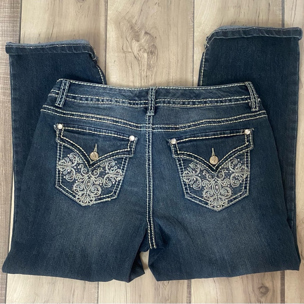 Nine West Jeans Missy Size 8/29 Average Medium Wash Straight Flap Pockets Design